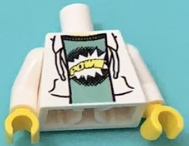 Torso Jacket over Sand Green Shirt with Explosion and 'POW!!!' Pattern (BAM) / White Arms / Yellow Hands