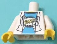 Torso Jacket over Blue Shirt with Explosion and 'BAM!!!' Pattern (BAM) / White Arms / Yellow Hands