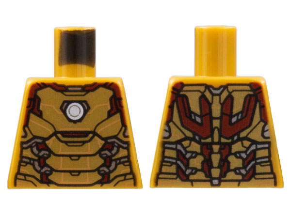 Torso Iron Man Plate Armor, Silver Circle and Trim, Dark Red Edges Pattern