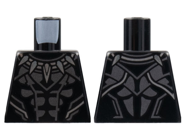 Torso Super Hero Costume with Dark Silver Armor Panels, Silver Animal Tooth / Claw Necklace and Trim Pattern