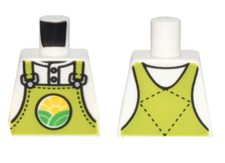 Torso Lime Overalls with Bright Green Hills and Yellow Sun over Shirt Pattern