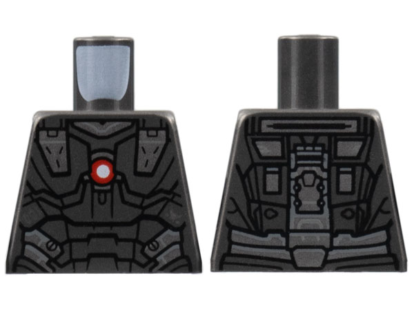 Torso Armor, Silver Trim, Red and White Circle Arc Reactor Pattern