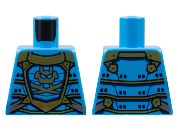 Torso Armor, Gold Panel Lines and Samurai Logo Pattern