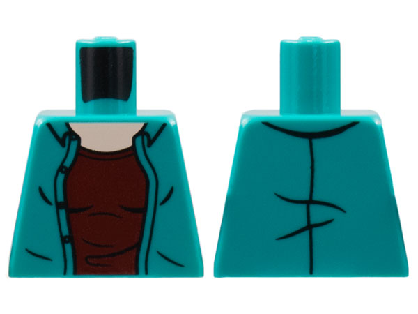 Torso Jacket, Light Nougat Neck, Dark Red Shirt Pattern