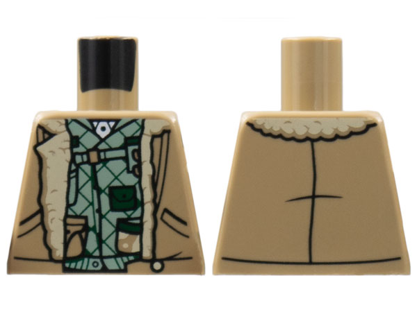 Torso Bomber Jacket, Sand Green Shirt with Green Diagonal Lines, Pouches Pattern