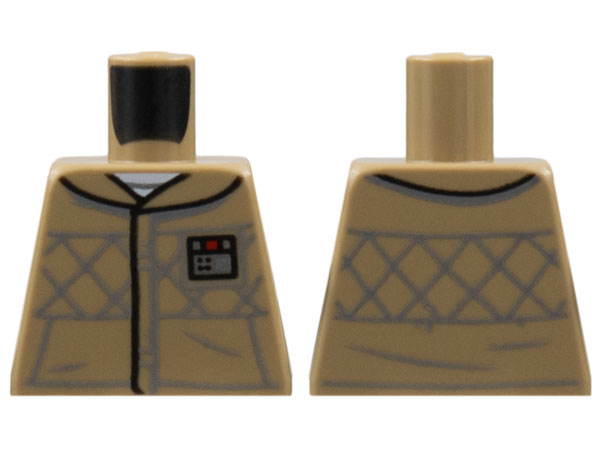 Torso Vest, Dark Bluish Gray Check Lines and Kangaroo Pocket, Silver Name Rank Badge Pattern