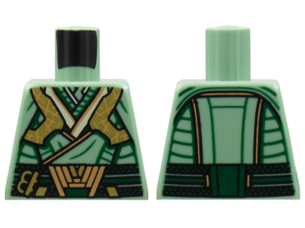 Torso Tunic, Dark Green Lines and Belt, Gold Armor and Buckle, Dark Orange Trim Pattern