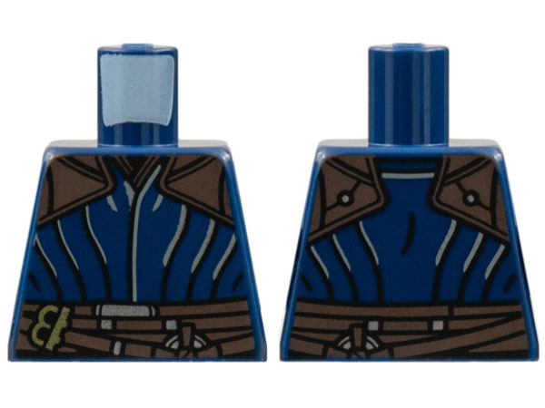 Torso Dark Brown Shoulders and Belt, Black Vertical Stripes Pattern