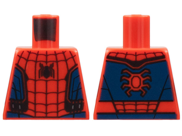 Torso Black Spider and Webbing, Dark Blue Side Panels Pattern