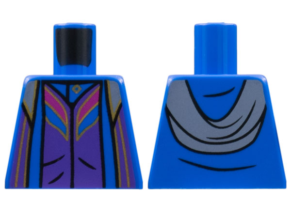 Torso Robe over Dark Purple Shirt, Magenta and Gold Trim Pattern