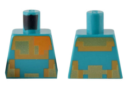 Torso Pixelated Gold, Medium Nougat, and Orange Armor Pattern