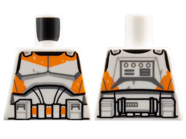Torso SW Armor Clone Trooper with Orange and Light Bluish Gray 212th Legion Markings Detailed Pattern