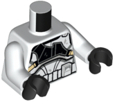 Torso SW Armor Clone Trooper Gunner with Black Panel and Tan Straps Detailed Pattern / White Arms / Black Hands