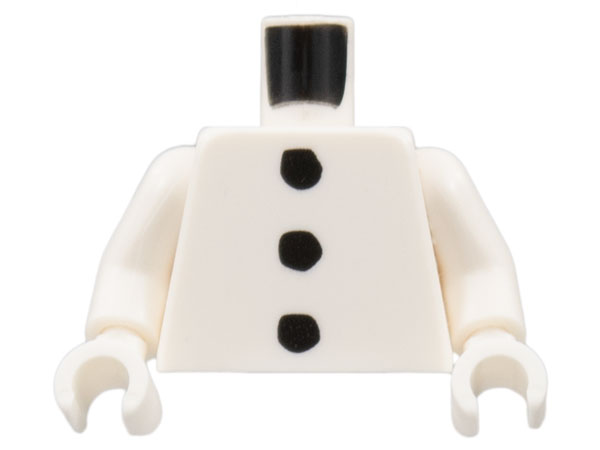 Torso with 3 Black Buttons Pattern / White Arms / White Hands