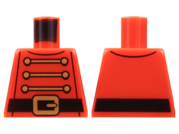 Torso 3 Gold Chains, 6 Buttons, Black Belt with Buckle Pattern