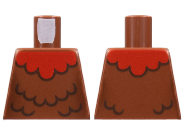 Torso Red Collar, Black Feather Lines Pattern