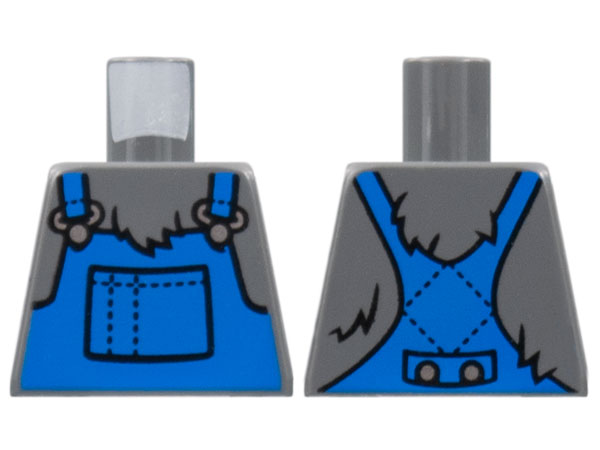 Torso Fur, Blue Overalls with Silver Clasps Pattern