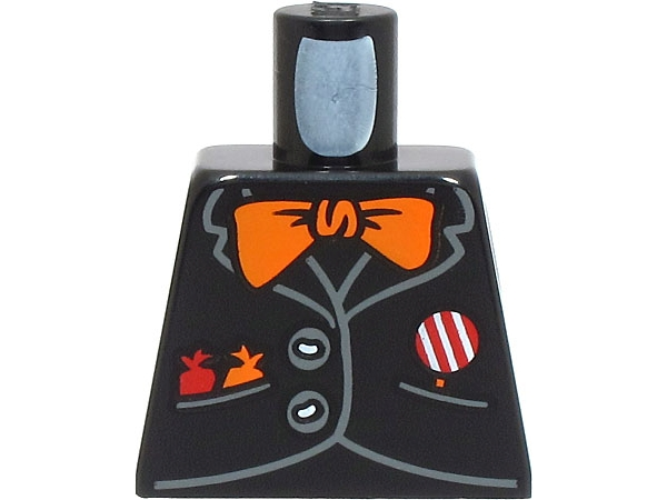 Torso Jacket with 2 Buttons, Red and Orange Candies, Red and White Lollipop, Bow Tie Pattern (BAM)