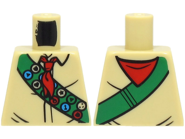 Torso Shirt, Red Neckerchief, Green Sash with Scout Badges Pattern (BAM)