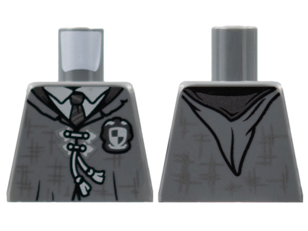 Torso Robe, Light Bluish Gray Shirt and Laces, Silver Striped Tie and Hashmarks Pattern