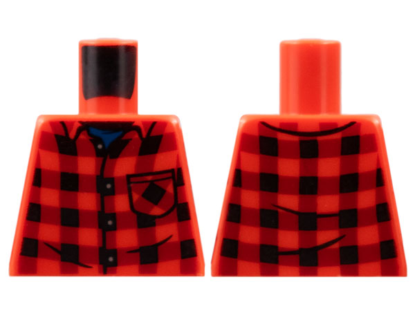 Torso Flannel Shirt with Pocket, Dark Blue T-Shirt Pattern