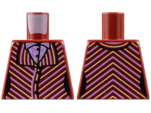 Torso Female Jacket, Bright Pink and Bright Light Yellow Diagonal Stripes, Shirt with White Spots Pattern