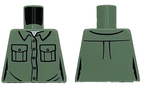 Torso Female Shirt with Pockets and Buttons, White T-Shirt Pattern