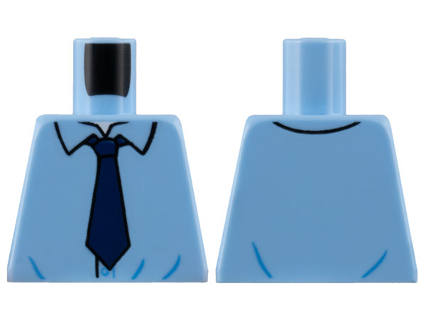 Torso Shirt with Loose Collar, Dark Blue Tie Pattern