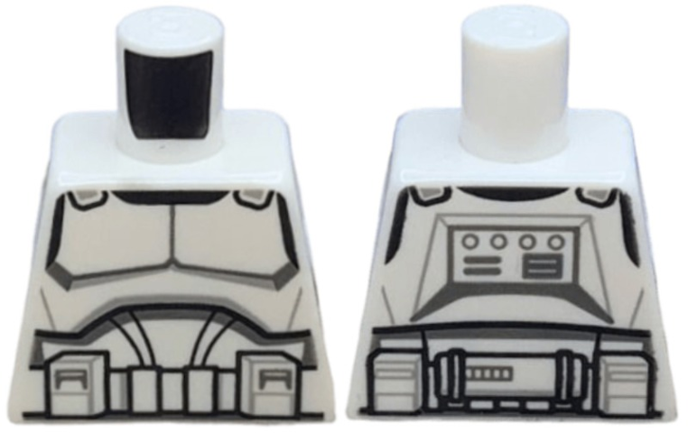 Torso SW Armor Clone Trooper with Black Belt and Dark Bluish Gray and Light Bluish Gray Markings Pattern
