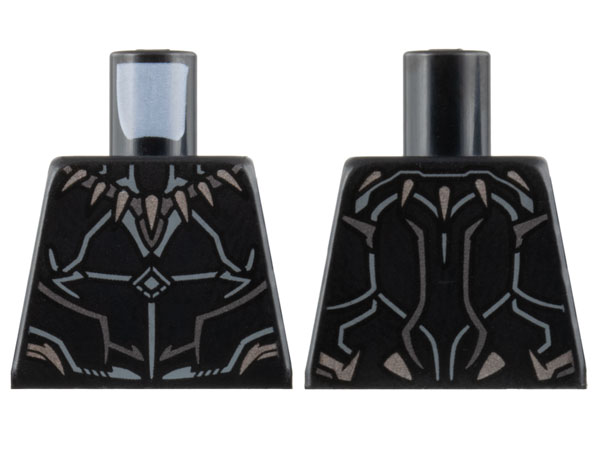 Torso Necklace with 7 Claws, Light Bluish Gray and Pearl Dark Gray Lines and Contours Pattern