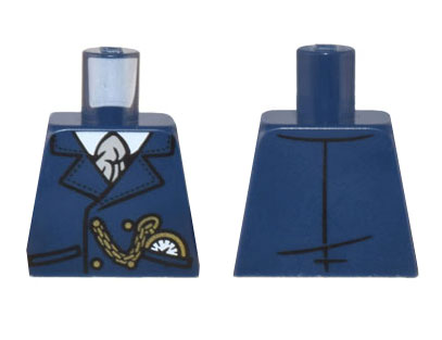 Torso Suit Jacket, White Shirt, Light Bluish Gray Tie, Gold Chain and Watch Pattern