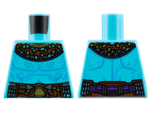 Torso Reddish Brown Mantle and Belt, Gold Shark Teeth and Buckle, Silver Trim and Speckles Pattern