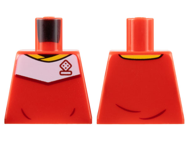 Torso Soccer Uniform, Yellow Collar, White Shoulder Panel, Dark Red Dice Logo Pattern