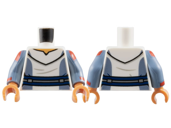 Torso SW Uniform, Sand Blue Panels, Dark Blue and Silver Belt, Nougat Neck Pattern / Sand Blue Arms with Red Shoulders and Cuffs Pattern / Nougat Hands
