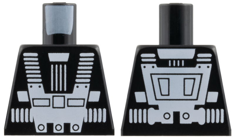 Torso Space White Harness and Chest Panel with Rivets and Back Print Pattern (Blacktron I)