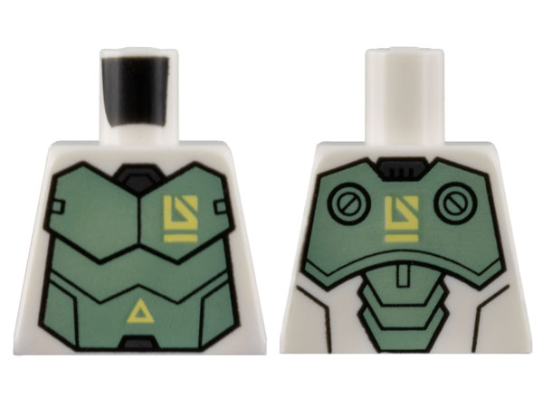 Torso Armor Sand Green Breastplate, Bright Light Yellow Triangle and Logo Pattern