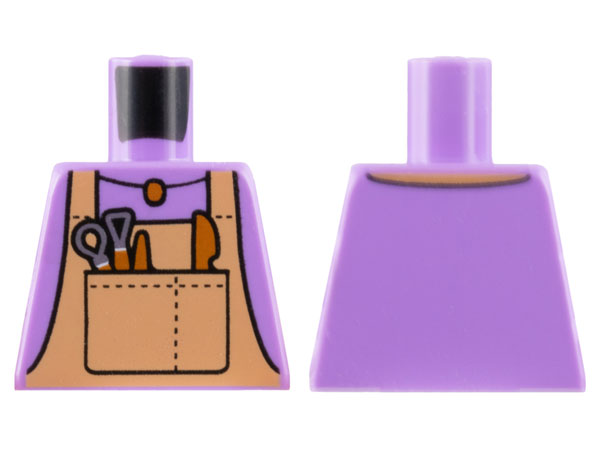 Torso Nougat Overalls, Dark Orange Pendant Necklace and Tools Pattern