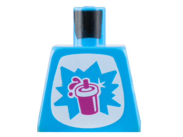 Torso White Tummy with Starburst Explosion and Magenta Slushy Cup with Lid and Straw Pattern