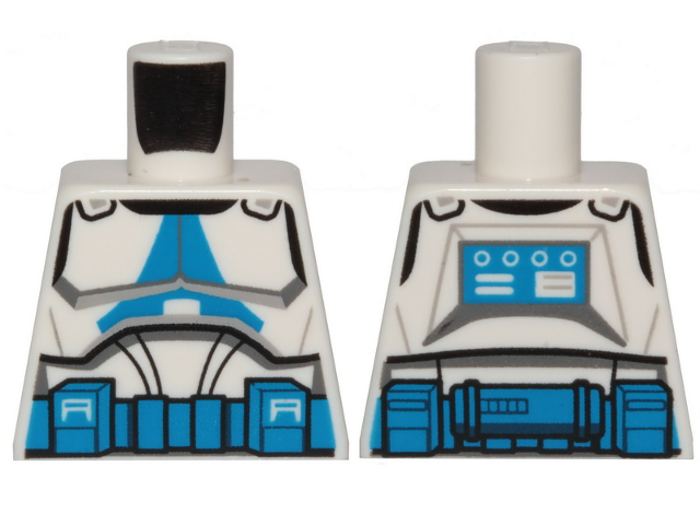 Torso SW Armor Clone Trooper with Blue 501st Legion Markings and Belt Pattern (Clone Wars)