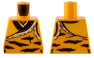 Torso Robe with Black Animal Stripes and White Fur Trim Pattern