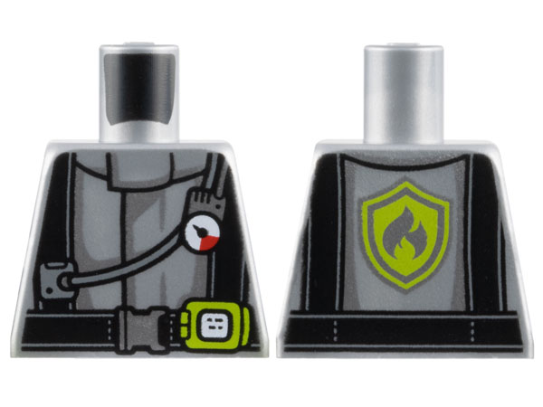 Torso Fire Jacket with Gauge, Black Harness and Belt with Lime Buckle Pattern