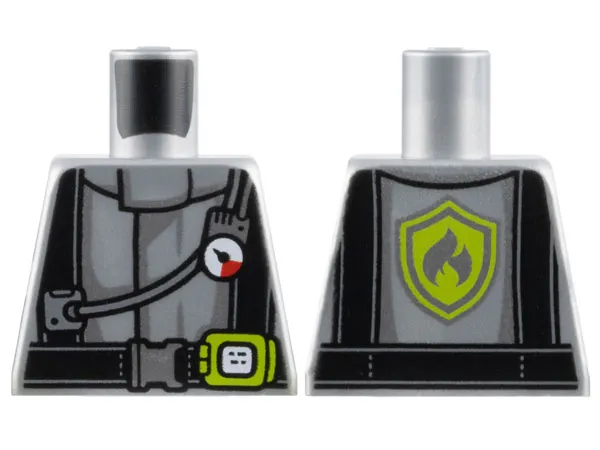 Torso Fire Jacket with Gauge, Black Harness and Belt with Lime Buckle Pattern