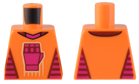 Torso T-Shirt with Magenta Fist, Collar, and Side Panels Pattern