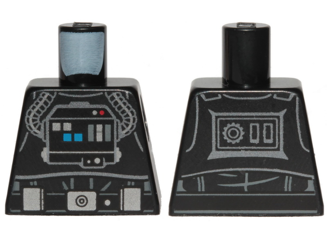 Torso SW TIE Pilot, Life Support System, Tubes, Belt with Buckle, Boxes and Dot, Creases on Back Pattern