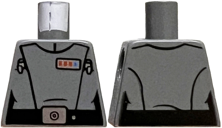 Torso Female SW Imperial Crew Uniform with Black Belt with Silver Buckle, Badge with 3 Red and 1 Blue Square Pattern