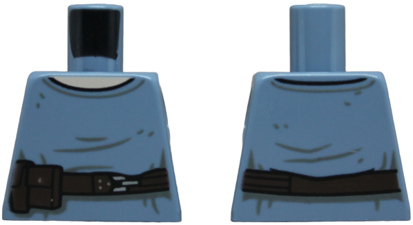 Torso Shirt, Dark Brown Belt with Silver Buckle and Pouches, Light Nougat Neck Pattern (SW Obi-Wan)