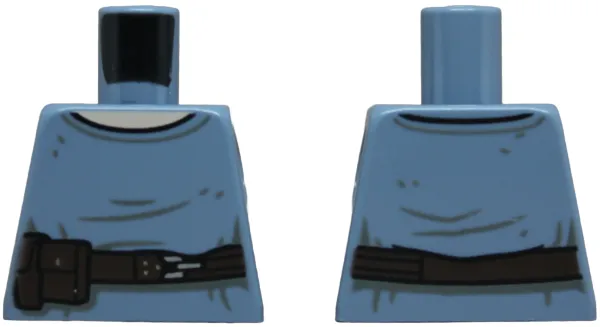 Torso Shirt, Dark Brown Belt with Silver Buckle and Pouches, Light Nougat Neck Pattern (SW Obi-Wan)