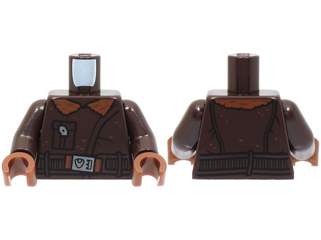 Torso Coat with Reddish Brown Fur Lining, Pocket with Clasp and Belt with Silver Buckle Pattern / Dark Brown Arms / Reddish Brown Hands
