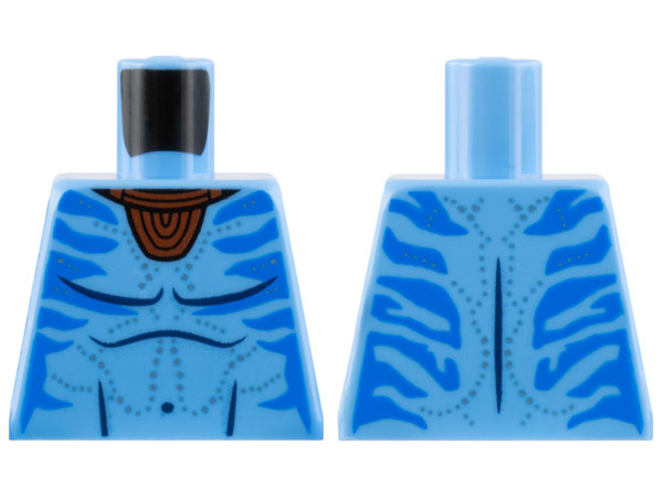 Torso Na'vi with Blue Markings, Reddish Brown Choker Necklace, and Silver Spots Pattern
