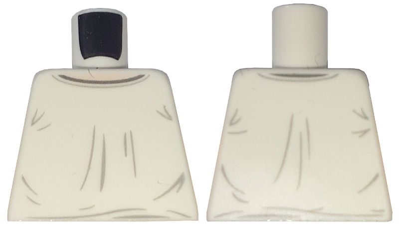 Torso Shirt with Dark Bluish Gray Collar, Light Bluish Gray Wrinkles, and Light Nougat Neck Pattern